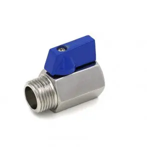 1/2" Stainless Steel Mini Ball Valve – Mpt X Fpt Configuration 1
