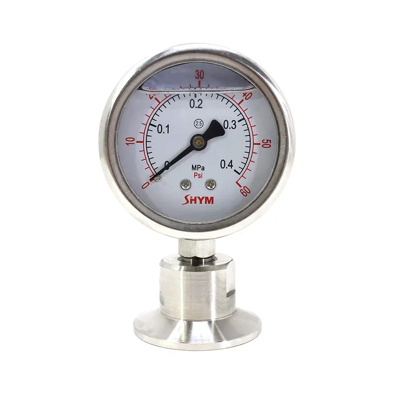 1.5-Inch Tri-Clamp Mount Pressure Gauge – 0–58 Psi Range 1