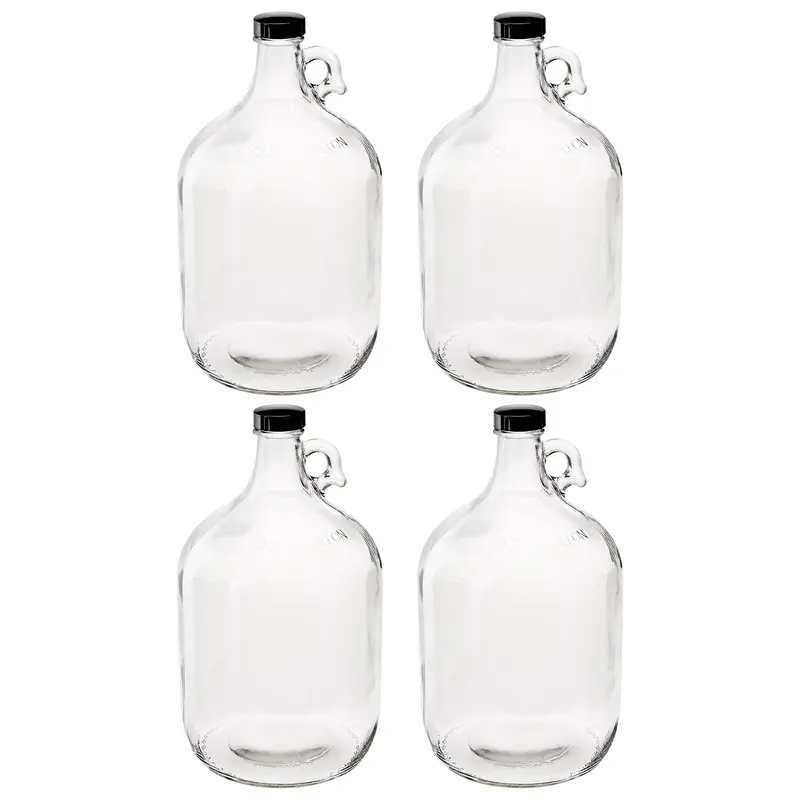 1-Gallon Clear Glass Carboy Fermenter – Pack Of Four With 38Mm Plastic Screw Cap 1