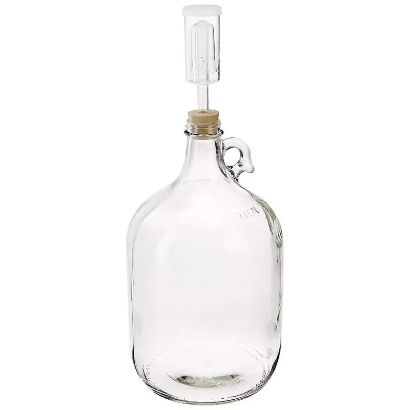1-Gallon Clear Glass Carboy Fermenter – Pack Of Four With S-Type Airlock And #6.5 Rubber Bung 1