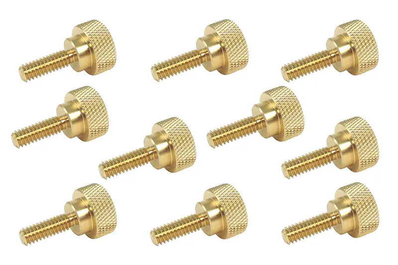 10-Piece Solid Brass Diamond-Knurled Thumb Screw Assortment 7