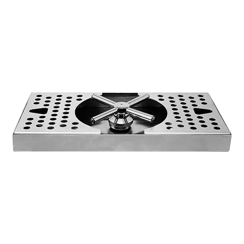 10" × 5" Stainless Steel Countertop Drip Tray With Center Rinser 1