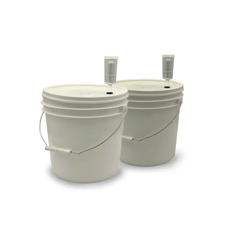 2-Gallon Food-Grade Fermentation Buckets With Grommeted Lids & Airlocks – 2-Pack 1