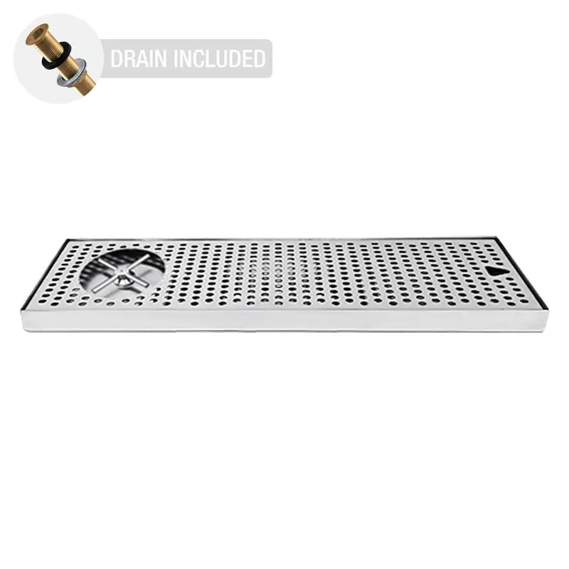 20" X 7" Stainless Steel Drip Tray With Side Rinser 1