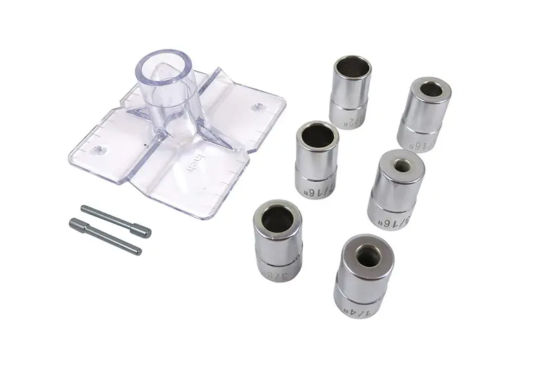 3-Inch Square Dowel Drilling Guide Jig With Hardened Pilot Guides (3/16"–1/2") 1