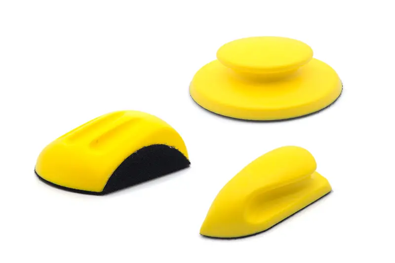 3-Piece Ergonomic Hand Sanding Block Set – Mouse, Round & Detail Shapes For 5" Discs 1