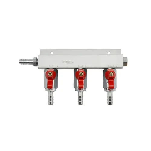 3-Port Gas Manifold Distributor – Adjustable Flow For Multi-Keg Setups 1