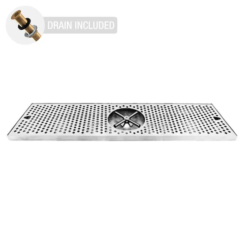 30" X 7" Stainless Steel Drip Tray With Center Rinser 1