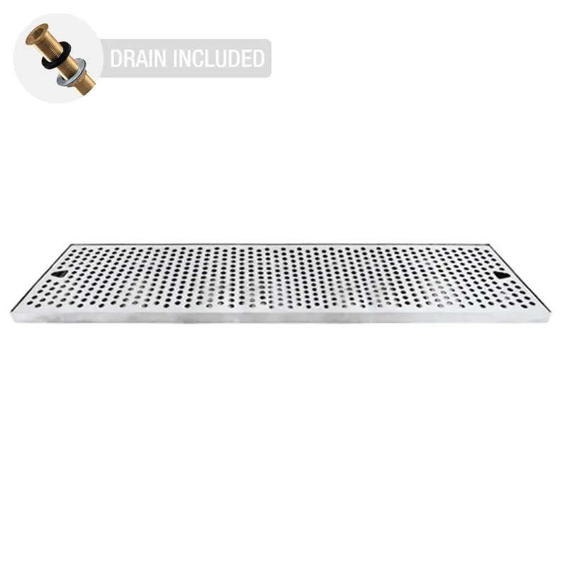 30" X 7" Stainless Steel Drip Tray With Drain 1