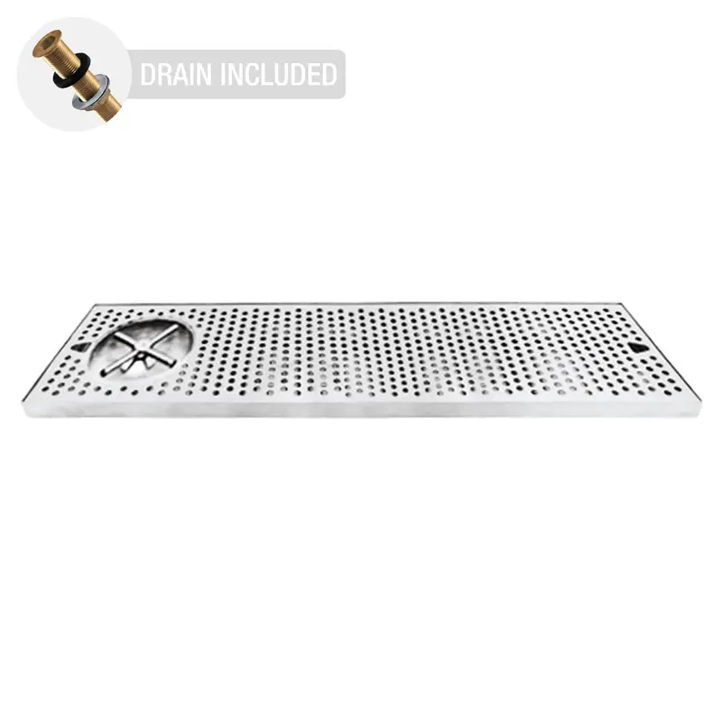 30" X 7" Stainless Steel Drip Tray With Side Rinser 1