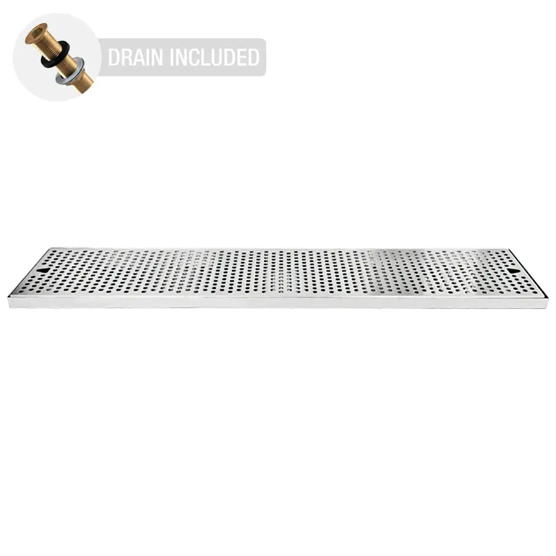 36" X 7" Stainless Steel Drip Tray With Drain 1