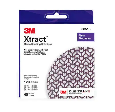 3M Cubitron Ii Xtract Net Sanding Discs – 12-Pc Hookit Sample Pack, 710W Grade 1