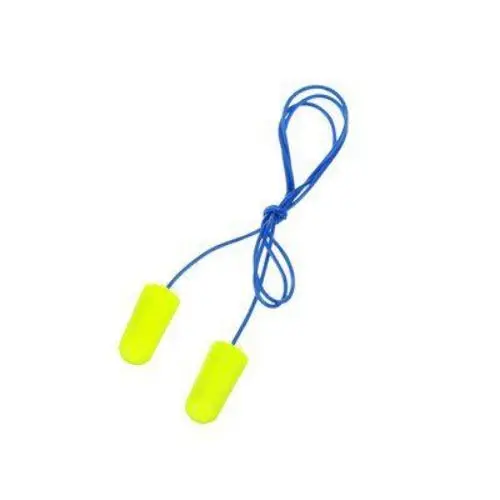 3M E-A-Rsoft Yellow Neon Corded Earplugs — Individually Poly-Bagged, Nrr 33 Db (Model 311-1250) 1