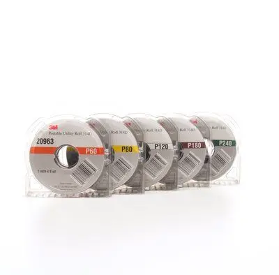 3M Portable Sanding Belt Kit – 1" × 8 Yd Rolls In P60, P80, P120, P180, P240 Grits (314D) 1