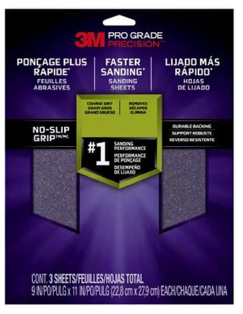 3M Pro Grade Precision Sanding Sheets – 9" X 11", 3-Pack, Cubitron Ii With No-Slip Grip Backing 1
