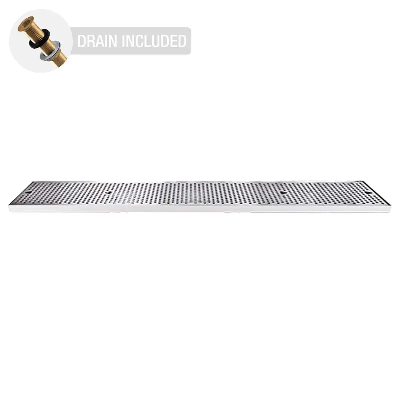 45" X 7" Stainless Steel Drip Tray With Drain 1