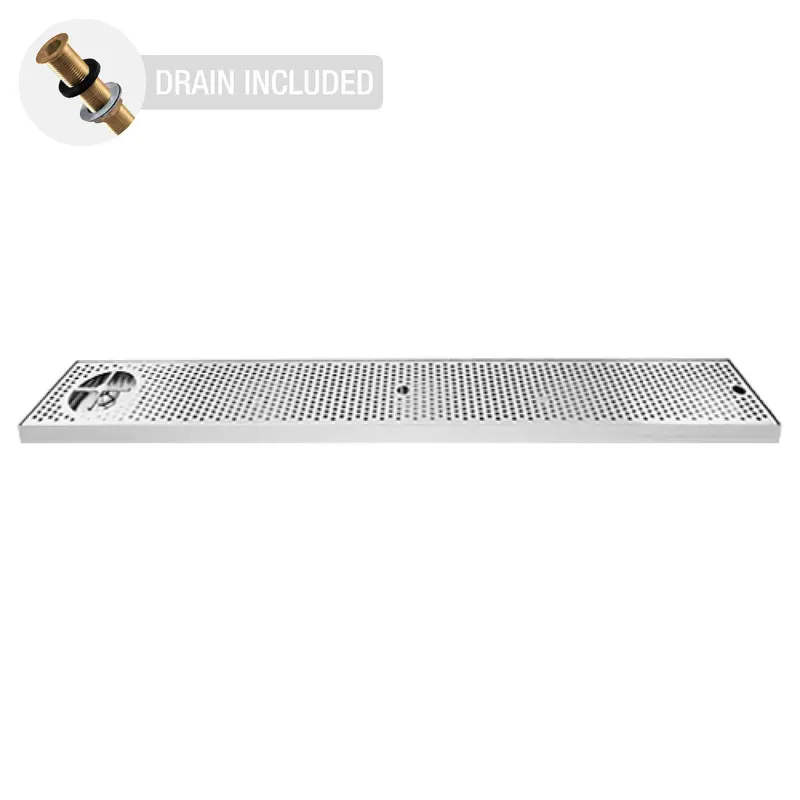54" X 7" Stainless Steel Drip Tray With Side Rinser 1