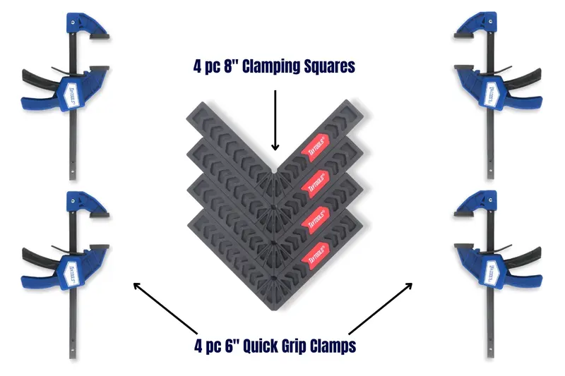 8-Inch Glass-Reinforced Clamping Squares And 6-Inch Quick-Adjust Clamp Combo Set 1