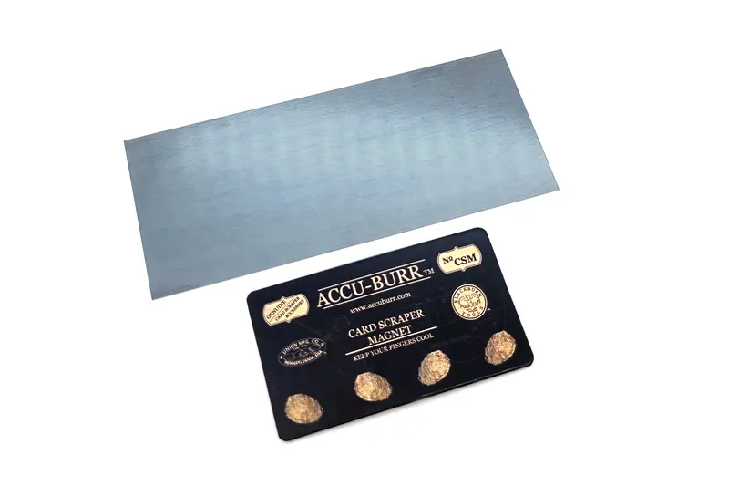 Accu-Burr Ground-Edge Card Scraper – 2.5" × 6", Blued Spring Steel With Magnet (Dce) 1