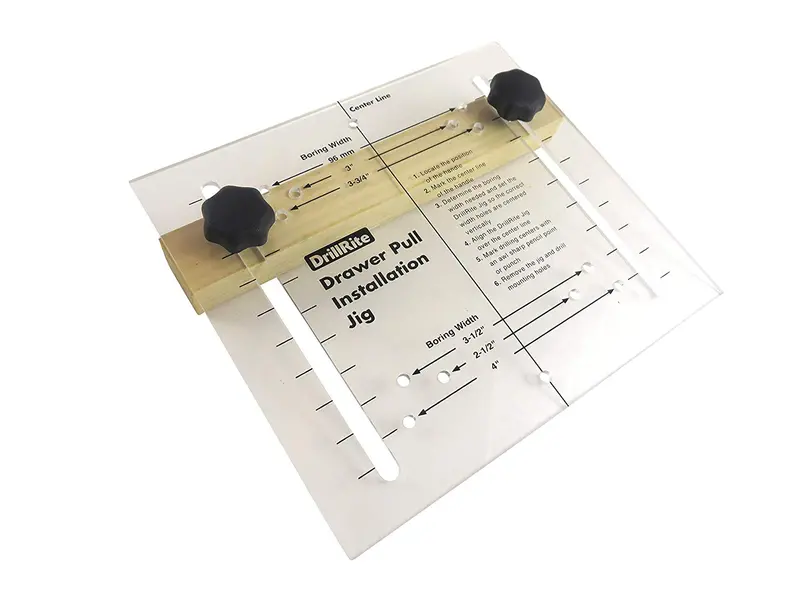 Adjustable Hardware Jig For Drawer Pulls, Door Knobs, And Handles 1