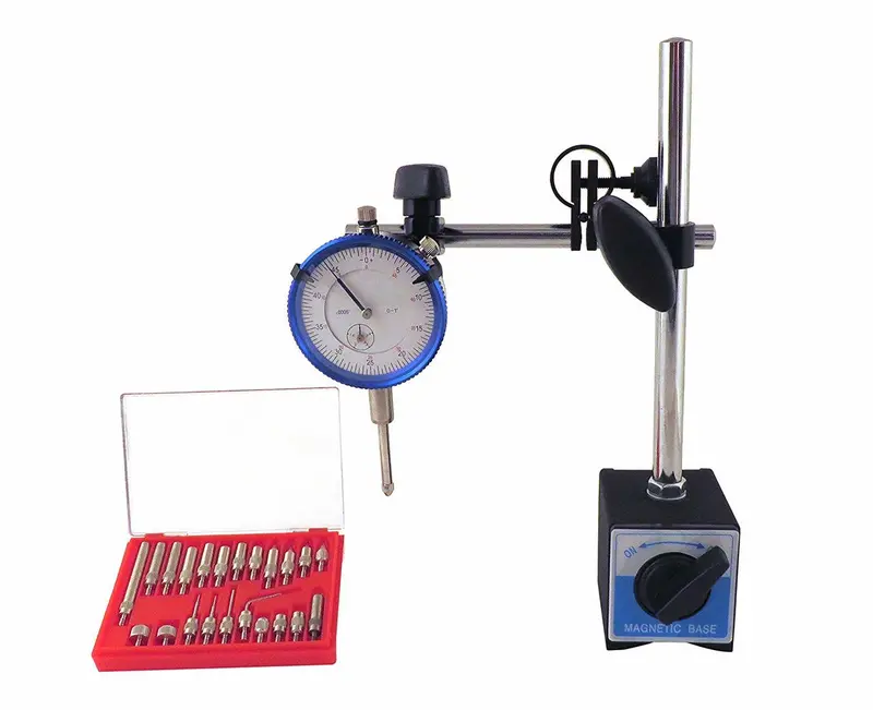 Adjustable Magnetic Base Kit: Fine-Thread Adjustment, Sae Dial Test Indicator & 22-Piece Anvil Set 1