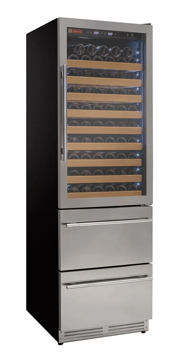 Allavino 108-Bottle Dual-Drawer Stainless Steel Wine Cooler 1