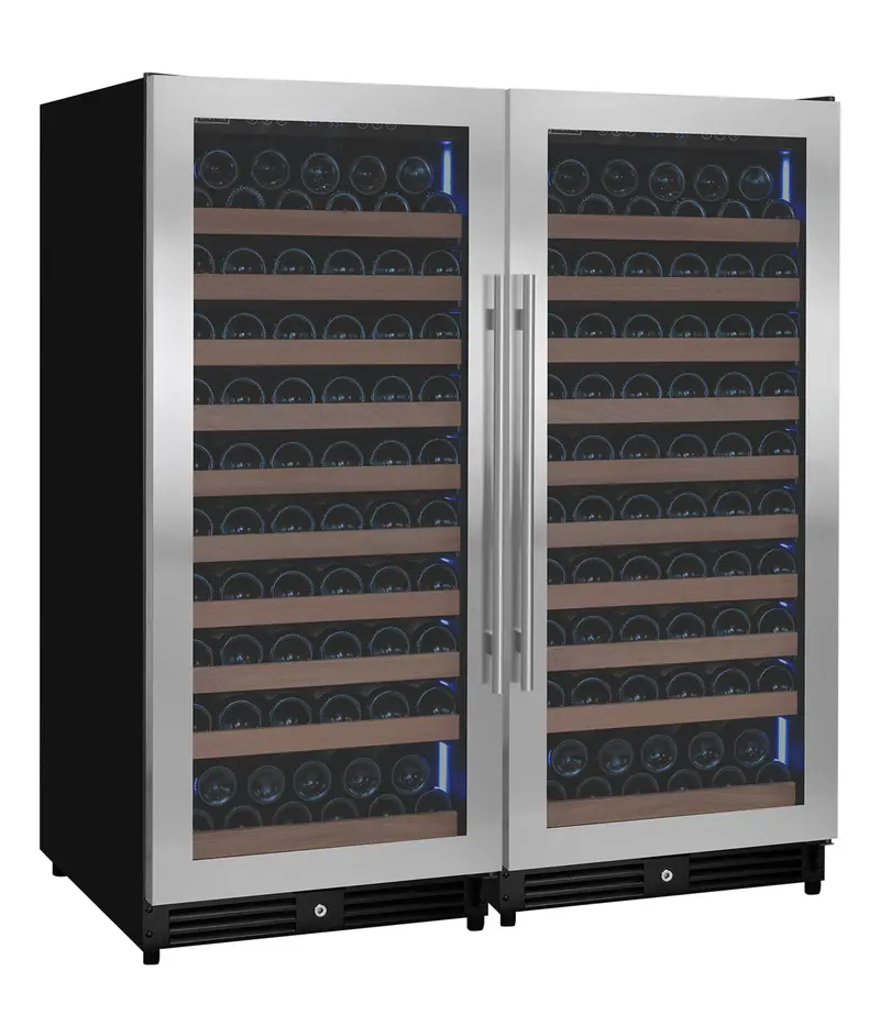 Allavino 238-Bottle Dual-Zone 55-Inch Tall Side-By-Side Wine Refrigerator – Stainless Steel Finish 1