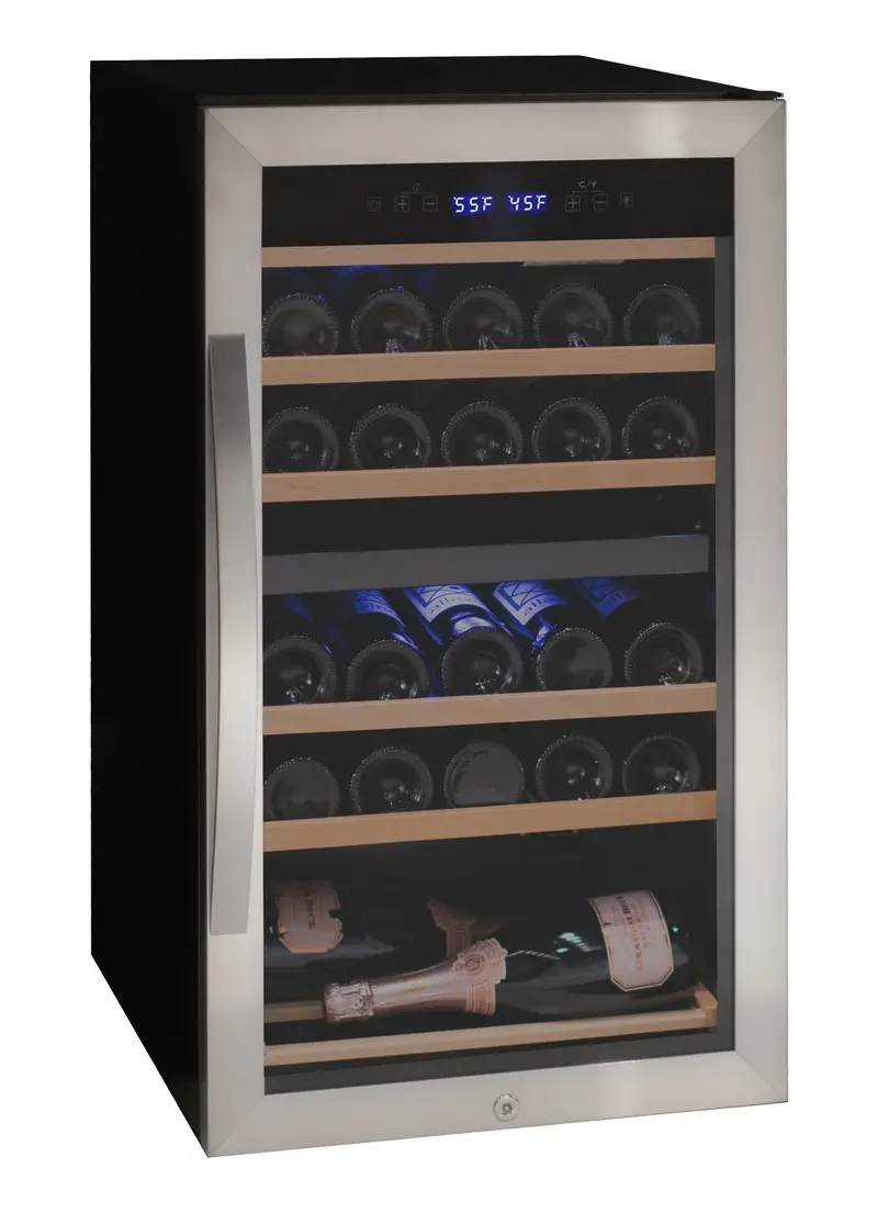 Allavino Cascina 28-Bottle Freestanding Dual-Zone Wine Cooler – Stainless Steel Door Beverage Refrigerator 1