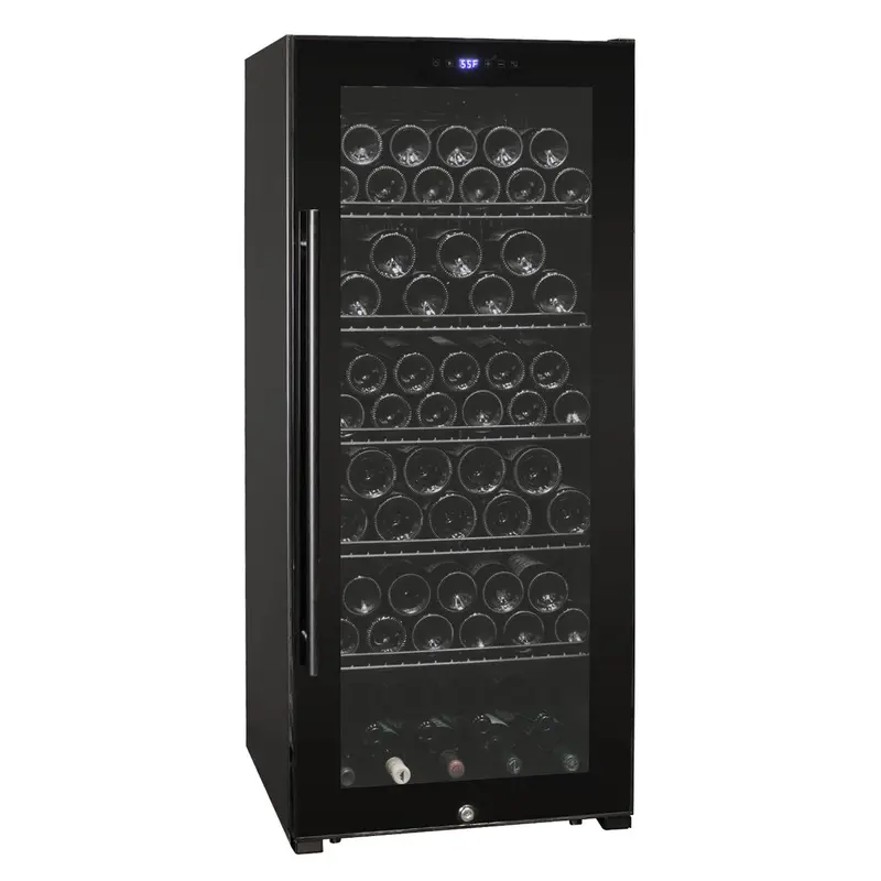 Allavino Contemporary 102-Bottle Single-Zone Freestanding Wine Cooler – Black Glass Door 1