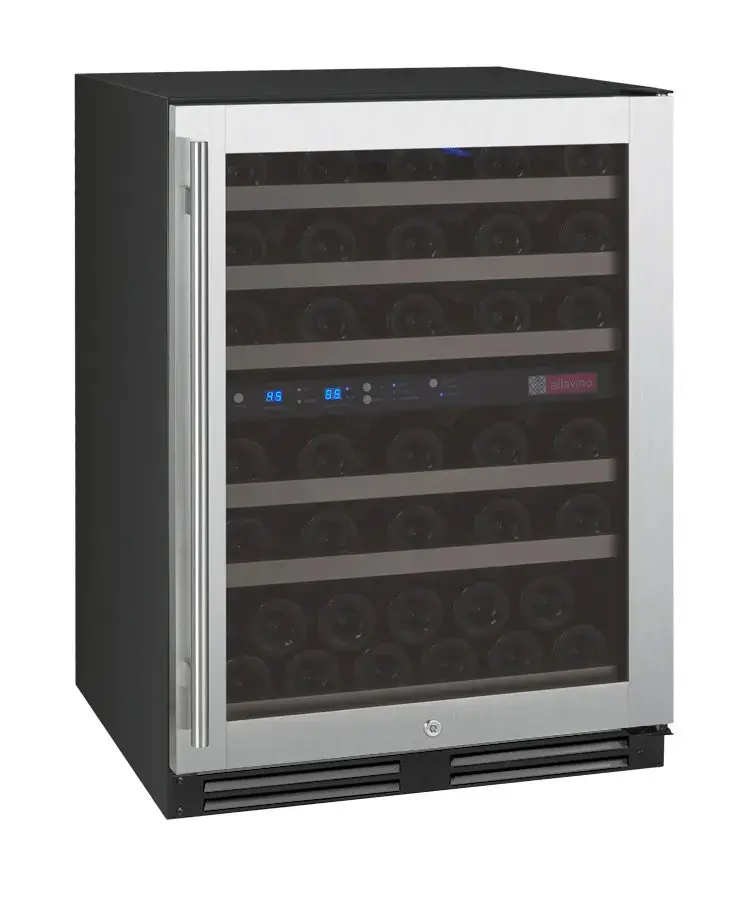 Allavino Flexcount 56-Bottle Dual-Zone Built-In Wine Refrigerator – Stainless Steel Door, Right-Hinge 1