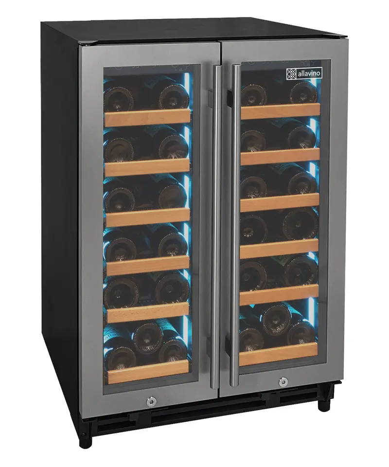 Allavino Reserva 36-Bottle Dual-Zone Wine Cooler – Stainless Steel French Doors 1
