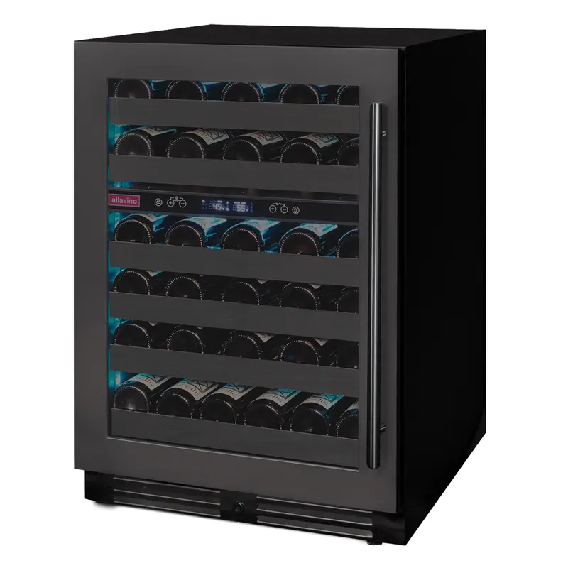 Allavino Reserva 50-Bottle Dual-Zone Built-In Wine Cooler – Black Stainless Steel Door, Left-Hinge 1