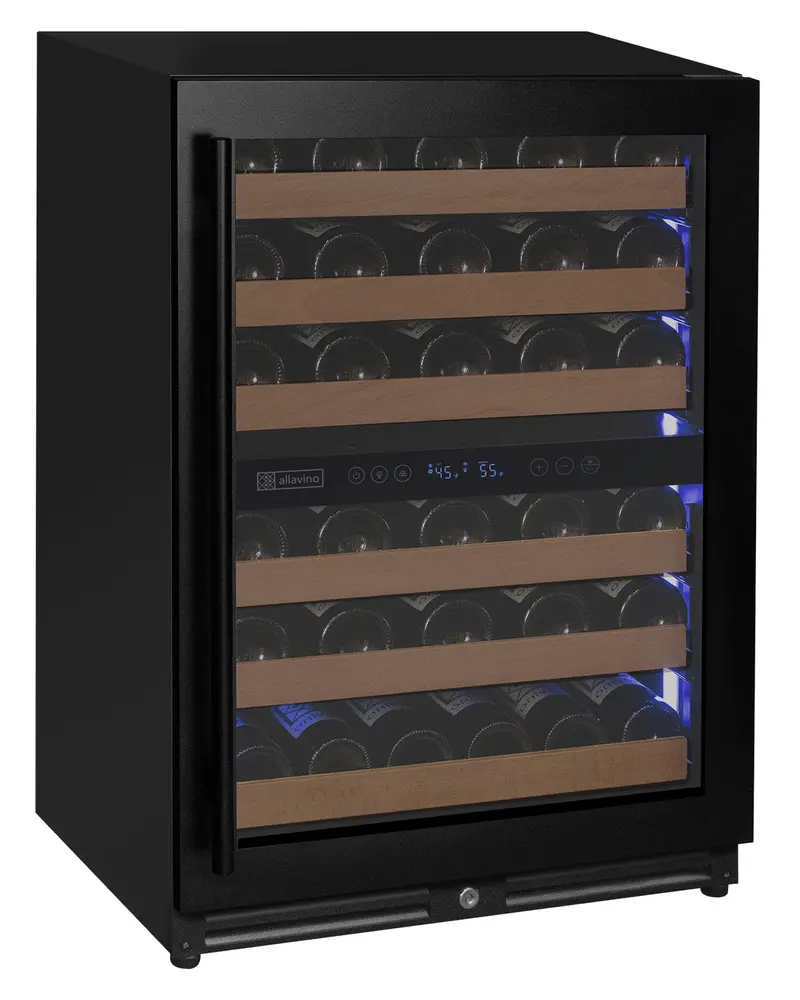 Allavino Reserva 51-Bottle Dual-Zone Luxury Built-In Wine Refrigerator – Black Door, Right-Hinge 1