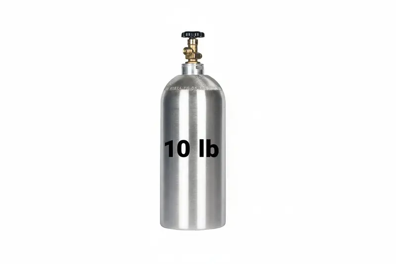 Aluminum 10 Lb Co2 Cylinder With Cga320 Valve For Brewing And Beverage Dispensing 1