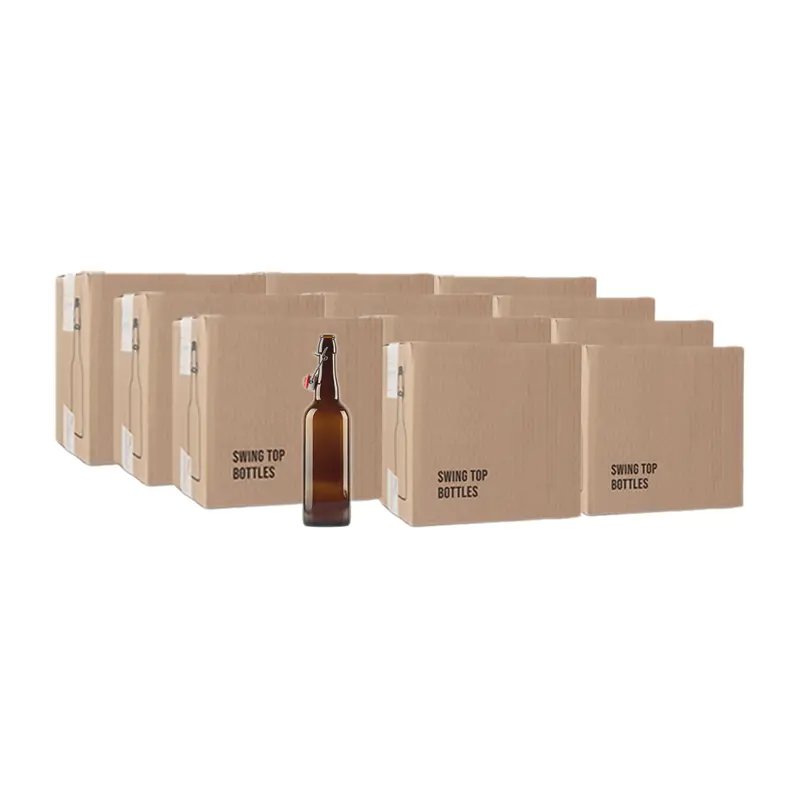 Amber 750Ml Swing-Top Glass Bottles – Flip-Top Closure, 10 Cases × 12 1