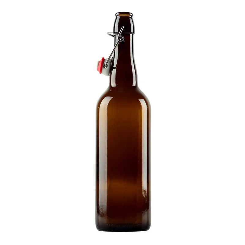 Amber Flip-Top Glass Bottles – 750 Ml (25.4 Fl Oz) 1