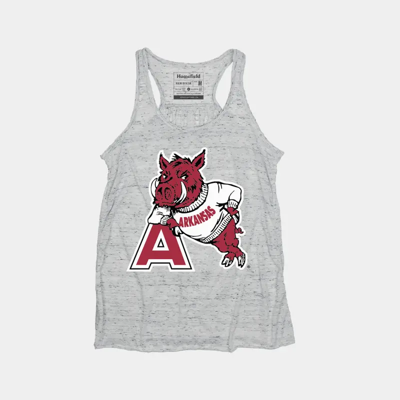 Arkansas Leaning Mascot Women'S Retro Tank 1