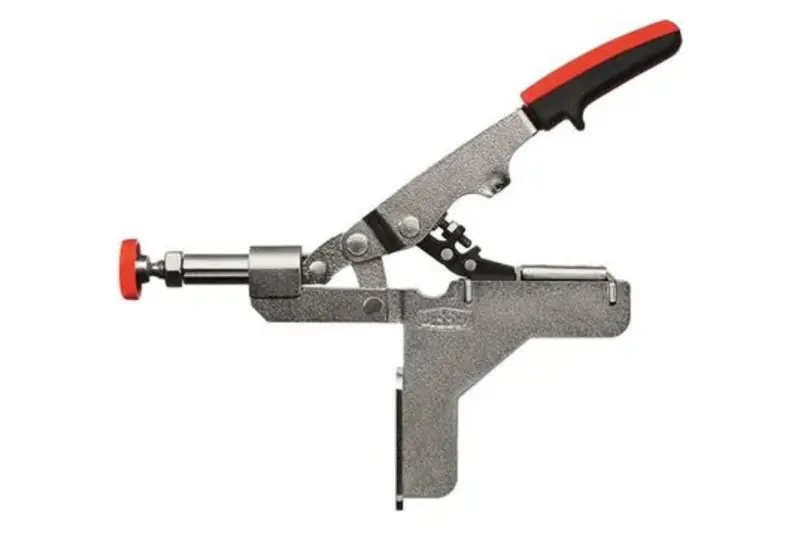 Armor Auto-Adjust In-Line Toggle Clamp – Angled Base Plate, 450 Lb Holding Capacity 1