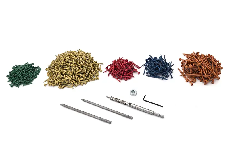 Armor Color-Coat Coarse Thread Pocket Hole Screw Kit – 1,000-Piece With Step Drill & Dual Drivers 1
