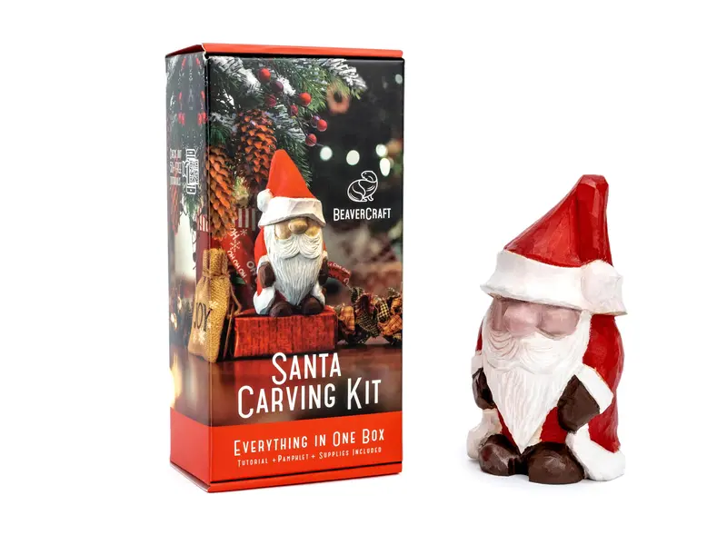 Beavercraft Diy06 Santa-Themed Whittling Kit — Beginner-Friendly Carving Set 1