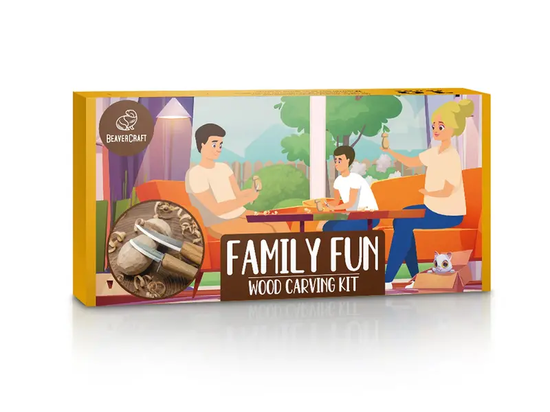 Beavercraft Diy09 Family Fun Woodcarving Project Kit 1