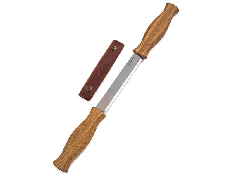 Beavercraft Dk1S Drawknife – Oak Handle, Full Leather Sheath, Traditional Woodworking Tool 1