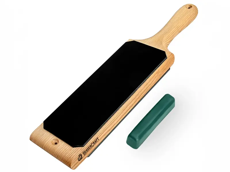 Beavercraft Ls1P1 Dual-Sided Leather Strop With Polishing Compound 1