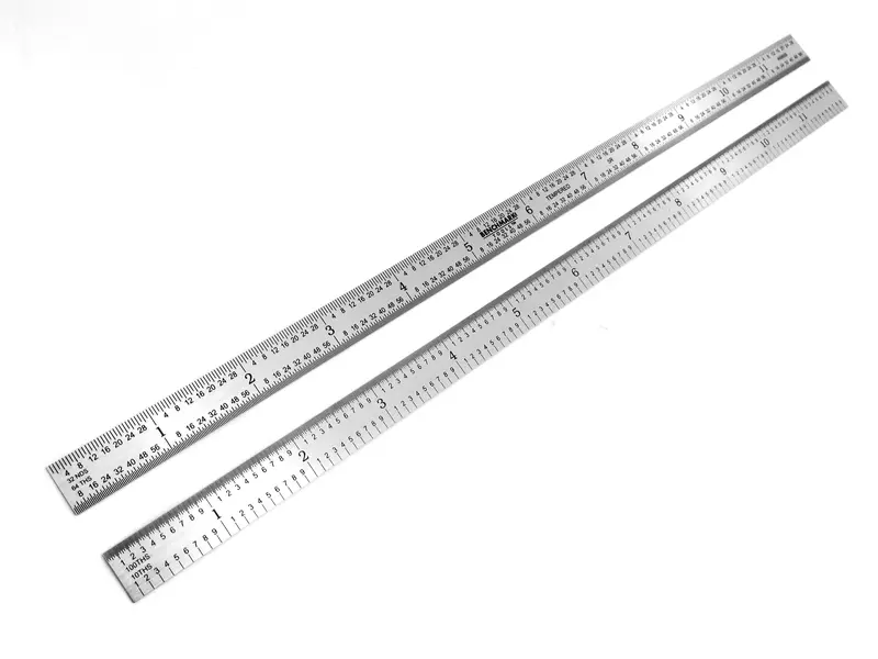 Benchmark Flexible 12" 5R Brushed Steel Machinist Ruler 1