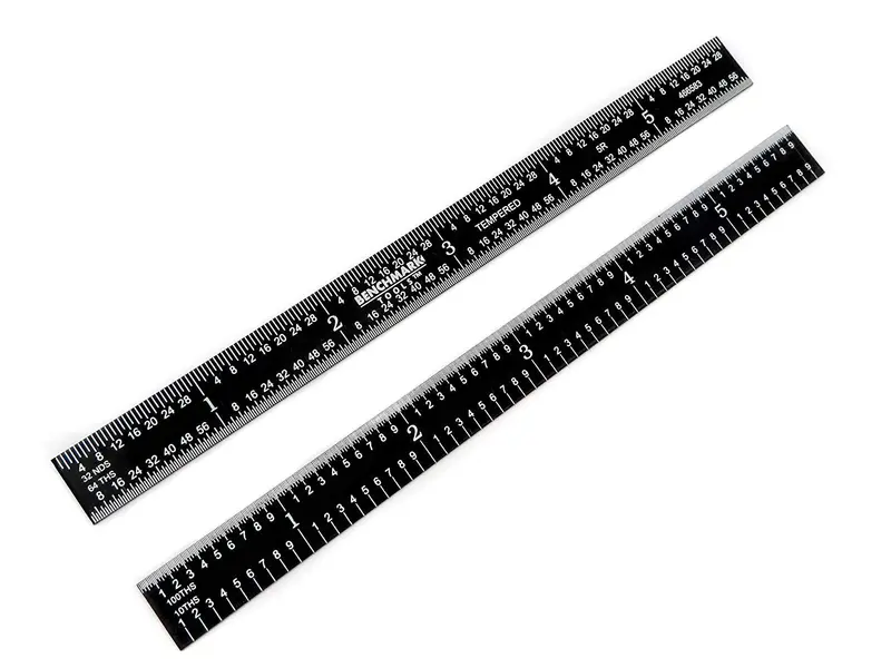 Benchmark Flexible 6" 5R Black Chrome Machinist Ruler 1