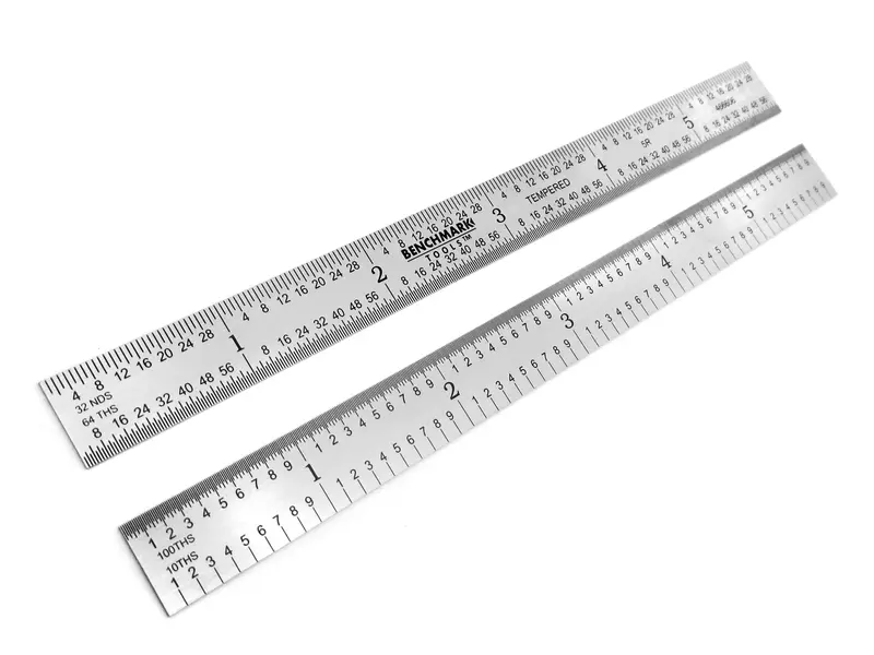 Benchmark Flexible 6" 5R Brushed Steel Machinist Ruler 1