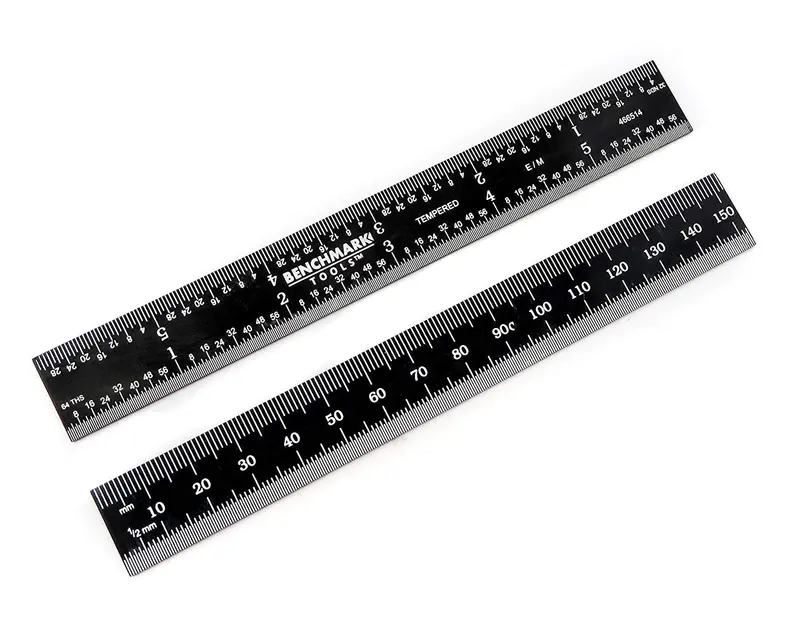 Benchmark Rigid 150Mm Dual-Scale (Metric/Imperial) Black Chrome Machinist Rule 1