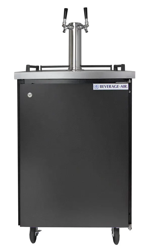 Beverage-Air 24" Commercial Dual-Tap Black Kegerator 1