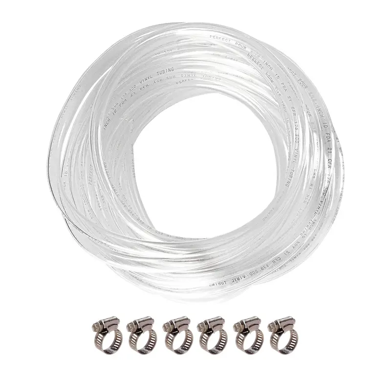 Bevlex Heavy-Duty 3/16" Beverage Tubing – 25-Foot Coil With Six Clamps 1