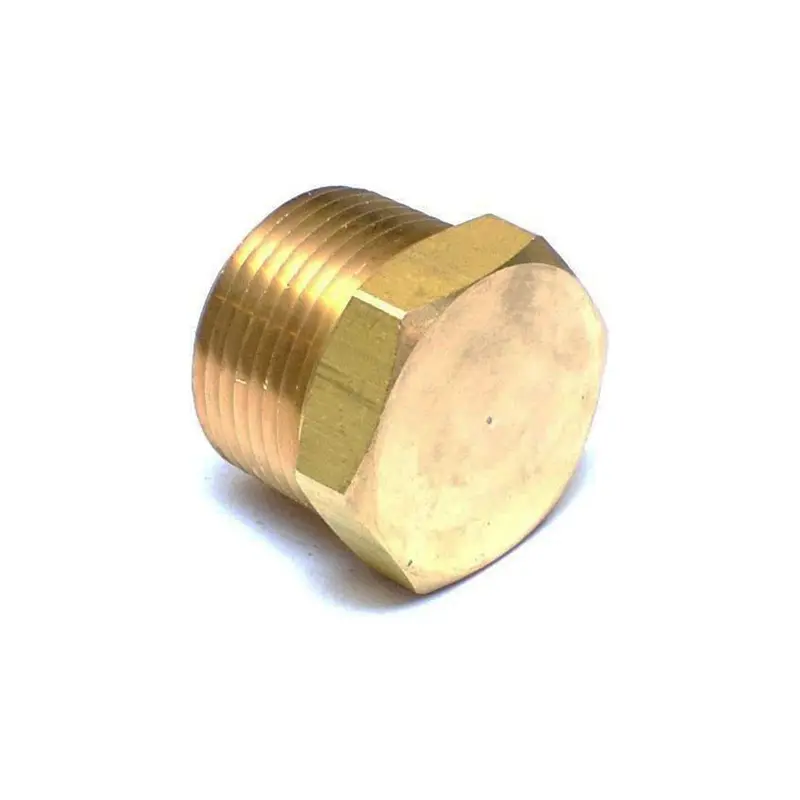 Brass 1/4" Hex Head Threaded Plug – Sanitary Sealing Cap 1